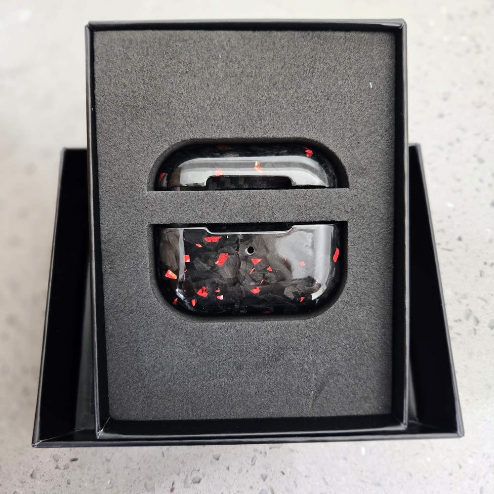 Forged Carbon Fiber Style AirPods Case Cover 1st 2nd Gen Color Flake New.
